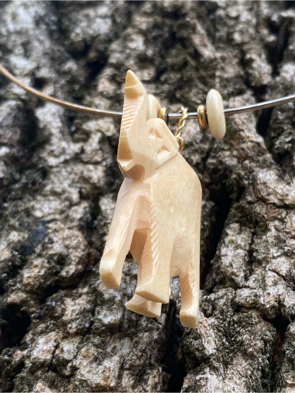 Elephant Pendant Necklace Neck Bangle Neckwire 😍 🐘 - Picture 12 of 12